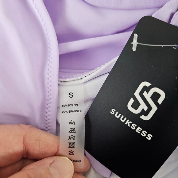 Suuksess Womens Lavender Size S Halter Neck One-Piece Swimsuit Tummy Control - Picture 12 of 12